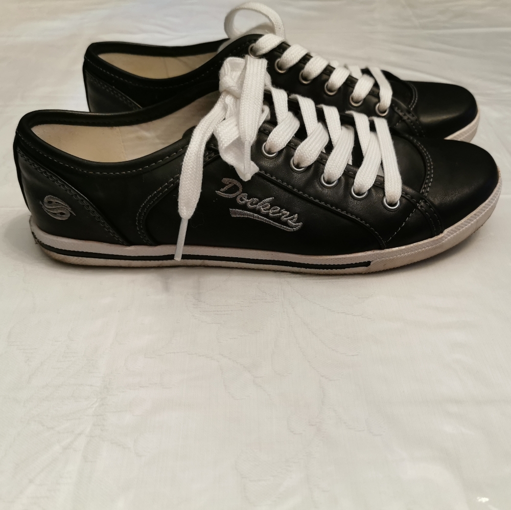Dockers by Gerli Black Faux Leather Sneakers